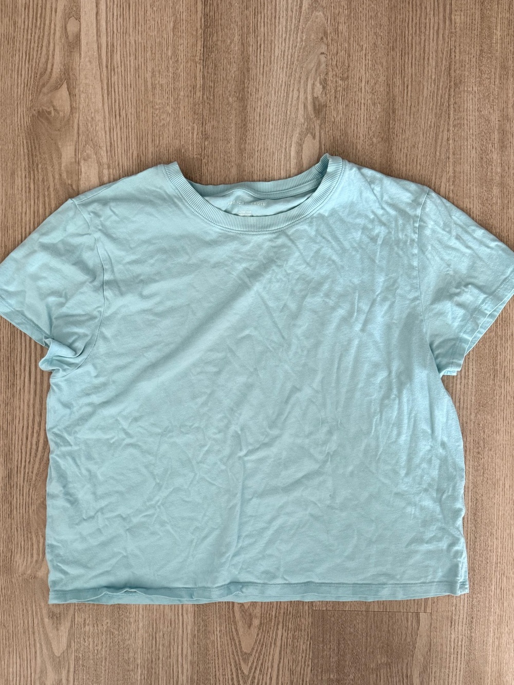 American Eagle baby blue tee shirt